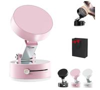 Vacuum Suction 360 Magnetic Holder, Aenro Car Mount,Double-Sided Suction Cup Magnetic Mobile Phone Holder,Foldable And Retractable Magnetic Car Phone Holder For Car (pink)