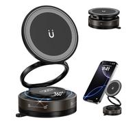 Vacuum Suction Car Phone Holder, 360°Rotation Adjustable Magnetic Cellphone Mount Foldable Car Phone Stand Strong Suction Phone Holders for Car/Makeup/Gym/Mirror,Fit for All Magsafe Smartphones