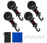 Vacuum Suction Cup Hooks,D Rings and S Shaped Hooks with 4 Ready to Use 360°Rotating,Multi-Purpose Suction Cup Hooks Can Hold Capacity of 10 Kg,Suitable for Kitchen Baskets,Bathroom Towels,Camping