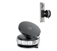 Vacuum Suction Magnetic Car Phone Holder, 360° Adjustable Car Phone Mount, Suction Cup Cell Phone Holders for Your Car Compatible with iPhone Android and All Smartphones (Black)