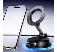 Vacuum Suction Magnetic Phone Holder for Car, 2026 Upgraded Suction Phone Mount 360° Rotatable Adjustable Foldable Portable Strong Magnet Stand for iPhone 17 Pro MAX 16 15 on Smooth/Uneven Surfaces