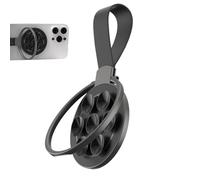 Vacuum Suction Phone Holder - Six Point Three Centimeter Zinc Alloy Disc Construction, Silicone Grip Contact Base, Compact Adjustable Smartphone Bracket Stand, Reflective Mirror Assisted Viewing Mount