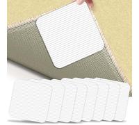Vacuum Tech Rug Pads Grippers, Anti Slip Mat for Laminate Floor, Washable and Reusable Carpet Grippers Anti Curling Rug Pad Non Slip, Keep Your Rug in Place 10 x 10 CM (8, White)