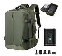 Vacuum Travel Backpack with Vacuum Pump, Expandable Compression Backpack, Airline Carry-On Bag with 180° Opening, Dry Separation, Vacuum Suitcase for Travel, Business Trip, Camping (Army green)