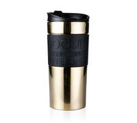 Vacuum Travel Mug, Flip Lid, Stainless Steel, Gold, 1 Count, 0.35 l