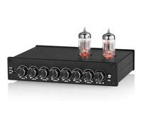 Vacuum Tube Preamp Equalizer with 7-Band EQ, XLR RCA Inputs Outputs, 50Hz-16KHz Frequency Adjustment for Car and Home Audio Systems