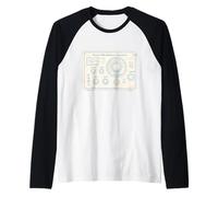 Vacuum Tube Shortwave Blueprint Radio Art Raglan Baseball Tee