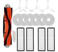 vacuum universal parts Universal compatible For Robot Vacuum Cleaner Xiaomi S10 Plus+ Accessories,1 Main Brush,4 Filter,4 Side Brushes,6 Mop Pads,1 Cleaning tool Accessories Kits(16PCS)