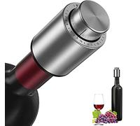 Vacuum Wine Bottle Stopper Reusable Wine Preservation Tool with time Scale. Wine Vacuum Pump. Environmentally Friendly and Portable, it is The Best Gift for Wine Lovers. Metallic Silver