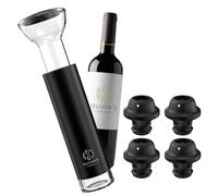 Oliver's Kitchen ® Premium Wine Saver - Vacuum Pump with 4X Wine Stoppers - Wine Stopper Keeps Wine Fresher for Longer - Wine Preserver Perfect for Cork Bottles - Perfect Wine Accessories Gift