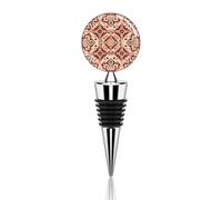 Vacuum Wine Stoppers Stainless Steel Beautiful Pattern Wine Bottle Stopper with Silicone Seal Reusable Wines Saver Pump Stoppers, Beverage Bottle Stopper, For Party Home Bar Wedding