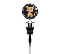 Vacuum Wine Stoppers Stainless Steel Cartoon Cat Wine Bottle Stopper with Silicone Seal Reusable Wines Saver Pump Stoppers, Beverage Bottle Stopper, For Party Home Bar Wedding