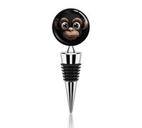 Vacuum Wine Stoppers Stainless Steel Cartoon Monkey Wine Bottle Stopper with Silicone Seal Reusable Wines Saver Pump Stoppers, Beverage Bottle Stopper, For Party Home Bar Wedding