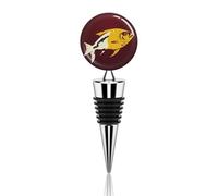 Vacuum Wine Stoppers Stainless Steel Dark Yellow Fish Wine Bottle Stopper with Silicone Seal Reusable Wines Saver Pump Stoppers, Beverage Bottle Stopper, For Party Home Bar Wedding