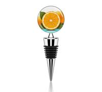 Vacuum Wine Stoppers Stainless Steel Fresh Orange Wine Bottle Stopper with Silicone Seal Reusable Wines Saver Pump Stoppers, Beverage Bottle Stopper, For Party Home Bar Wedding