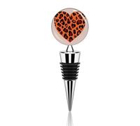 Vacuum Wine Stoppers Stainless Steel Heart Leopard Wine Bottle Stopper with Silicone Seal Reusable Wines Saver Pump Stoppers, Beverage Bottle Stopper, For Party Home Bar Wedding