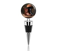Vacuum Wine Stoppers Stainless Steel Leather Boots Hat Rustic Wine Bottle Stopper with Silicone Seal Reusable Wines Saver Pump Stoppers, Beverage Bottle Stopper, For Party Home Bar Wedding