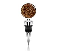 Vacuum Wine Stoppers Stainless Steel Leopard Wine Bottle Stopper with Silicone Seal Reusable Wines Saver Pump Stoppers, Beverage Bottle Stopper, For Party Home Bar Wedding