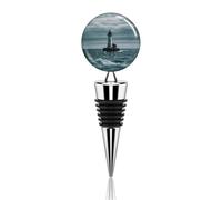 Vacuum Wine Stoppers Stainless Steel Lighthouse Ocean Wine Bottle Stopper with Silicone Seal Reusable Wines Saver Pump Stoppers, Beverage Bottle Stopper, For Party Home Bar Wedding