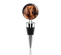 Vacuum Wine Stoppers Stainless Steel Long Haired Dachshund Wine Bottle Stopper with Silicone Seal Reusable Wines Saver Pump Stoppers, Beverage Bottle Stopper, For Party Home Bar Wedding