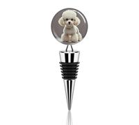 Vacuum Wine Stoppers Stainless Steel Poodle Wine Bottle Stopper with Silicone Seal Reusable Wines Saver Pump Stoppers, Beverage Bottle Stopper, For Party Home Bar Wedding