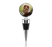 Vacuum Wine Stoppers Stainless Steel Real Cute Owls Wine Bottle Stopper with Silicone Seal Reusable Wines Saver Pump Stoppers, Beverage Bottle Stopper, For Party Home Bar Wedding