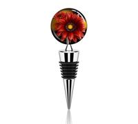 Vacuum Wine Stoppers Stainless Steel Red Sunflower Wine Bottle Stopper with Silicone Seal Reusable Wines Saver Pump Stoppers, Beverage Bottle Stopper, For Party Home Bar Wedding