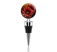 Vacuum Wine Stoppers Stainless Steel Red Sunflower Wine Bottle Stopper with Silicone Seal Reusable Wines Saver Pump Stoppers, Beverage Bottle Stopper, For Party Home Bar Wedding