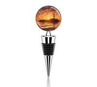 Vacuum Wine Stoppers Stainless Steel Sea Lighthouse Wine Bottle Stopper with Silicone Seal Reusable Wines Saver Pump Stoppers, Beverage Bottle Stopper, For Party Home Bar Wedding