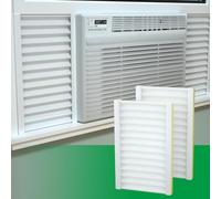 VACUUM002WHITE Window Air Conditioner Side Insulated Panel, 2PIC Insulation Panels Window Seal Kit with 4 Pressure Strips, WinterSummer Winter Heat and Draft Insulating(White)