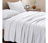 VACVELT 2 Pack White Flat Sheets King Flat Sheet Only, Brushed Microfiber Top Sheets 1800 Thread Count Bedding Flat Sheets for King Mattress, Hotel Luxury Flat Bed Sheets Soft Flat Sheet Set