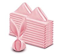 VACVELT 50 Pack Blush Pink Satin Napkins 17x17 Inch Wedding Dinner