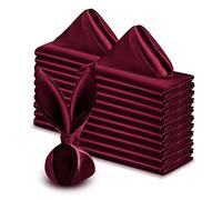 VACVELT 50 Pack Burgundy Satin Napkins 17x17 Inch Wedding Dinner | Silky Smooth With Shiny Finish, Foldable Into Various Shapes, Seamless Edges, Machine Washable Wrinkle And Fade Resistant