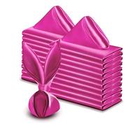 VACVELT 50 Pack Hot Pink Satin Napkins 20x20 Inch Wedding Napkins Bulk, Decorative Elegant Dinner Napkins Square Table Napkins Decor, Silky Satin Cloth Napkins for Restaurant Graduation Party