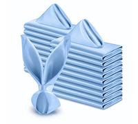 VACVELT 50 Pack Light Blue Satin Square Napkins, 17x17 Inch, Wedding & Party Decor