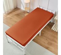 VACVELT Cot Fitted Sheet, 31 x 75 Inch Burnt Orange Cot Sheets, Ultra Soft and Breathable Microfiber Bed Cover Snug Fit for Narrow Twin/RV Bunk/Camper Bunk/Guest Beds/Trifold Mattress