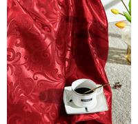 VACVELT Damask Jacquard Satin Fabric by The Yard, 60 Inch Wide Red Satin Fabric Shiny Cloth Fabric, Silky Brocade Fabric for Bridal Dress, Wedding Decorations, Crafts, Sewing, Draping (5 Yards)