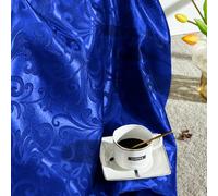 VACVELT Damask Jacquard Satin Fabric by The Yard, 60 Inch Wide Royal Blue Satin Fabric Shiny Cloth Fabric, Silky Brocade Fabric for Bridal Dress, Wedding Decorations, Crafts, Sewing, Draping (5 Yards)