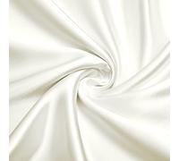 VACVELT Ivory White Satin Fabric by The Yard 60 Inch Wide (5 Yards)