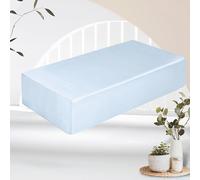 VACVELT Satin Cube Pillow Case for Side Sleepers, Baby Blue Satin Pillowcase Cube Pillow Cover with Hidden Zipper, Silky and Smooth Satin Pillow Case for Cube Pillow (24"x12"x5.5")