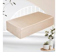 VACVELT Satin Cube Pillow Case for Side Sleepers, Beige Satin Pillowcase Cube Pillow Cover with Hidden Zipper, Silky and Smooth Satin Pillow Case for Cube Pillow (24"x12"x5.5")