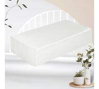 VACVELT Satin Cube Pillow Case for Side Sleepers, White Satin Pillowcase Cube Pillow Cover with Hidden Zipper, Silky and Smooth Satin Pillow Case for Cube Pillow (24"x12"x5.5")
