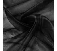 VACVELT Sheer Organza Fabric by The Yard, 60 Inch Wide Black Organza Fabric Bolt Bridal Sheer Tulle Fabric, Silk Organza Fabric Roll for Wedding Party Decorations Backdrop Curtain (10 Yards)