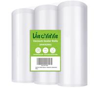 VacYaYa 3 Pack 28x600cm Rolls (Total 18m) Vacuum Food Sealer Machine Freezer Bags Rolls with BPA Free,Heavy Duty,Great for Sous Vide and Vac Seal Storage Rolls