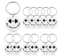 Vadaka 12 Pcs Fitness Lover Keyring Funny Workout Keyring Fitness Gifts for Women Men Motivational Gift Sports Gym Lover Gift Keychain Personal Coach Trainer Appreciation Gifts