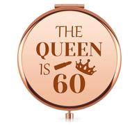 Vadaka 60th Birthday Gifts for Women Compact Mirror 60th Birthday Hampers for Her 60 Years Old Gifts Presents for Mum Grandma Wife Funny Travel Makeup Mirrors Female Gift For Women Turning 60