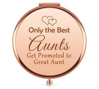 Vadaka Auntie Gifts New Great Aunt Compact Mirror Pregnancy Announcement Gifts Baby Reveal Gift for Auntie Sister Friend Promoted to Aunt Travel Makeup Mirrors for Aunty from Nephew Niece