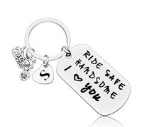 Vadaka Biker Keyring Keychain Letter A-Z Keyring Biker Gift New Driver Gift for Biker Motorcycle Gift Initial Letter Keyring