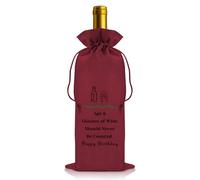 Vadaka Birthday Gifts Wine Bags Happy Birthday Wine Bottle Bag for Her Friend Sister Daughter Wife Birthday Party Decorations Drawstring Wine Bag Birthday Presents Decorations Gifts Ideas for Women