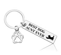 Vadaka Dog Aunt Gift Keyring Dog Lover Gift for Aunt Auntie Dog Owner Gift Keychain Dog Auntie Keyring Dog Lover Keychain Keyring Pet Lovers Gift Christmas Mother's Day Birthday Gift for Dog Aunt